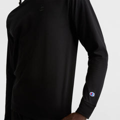 Champion Classic Long Sleeve T-Shirt, Embroidered C Logo - Black