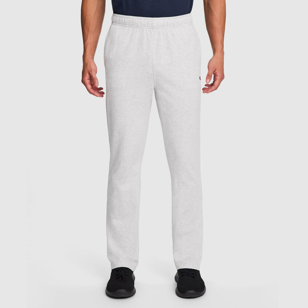 Champion Lightweight Lounge Pants, Open Hem - Platinum Silver Heather