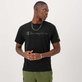 Champion Classic Graphic T-Shirt, Tonal Script Logo - Black