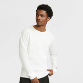 Champion Classic Long Sleeve T-Shirt, Embroidered C Logo - Bright White