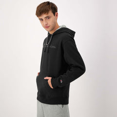 Champion Powerblend Hoodie, Tonal Script Logo - Black