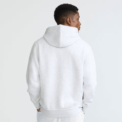 Champion Powerblend Hoodie, Tonal Script Logo - Platinum Silver Heather