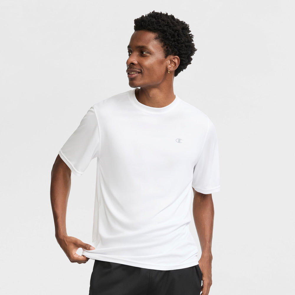 Champion Sport T-Shirt, Reflective C Logo - Bright White