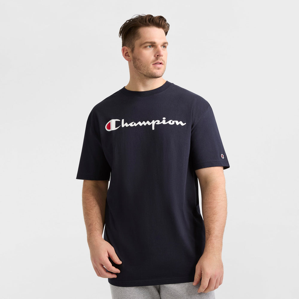 Champion Classic Graphic T-Shirt, Script Logo - Big & Tall - Deep Navy