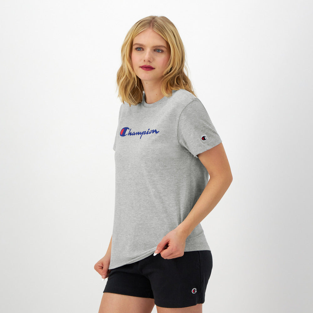 Champion Classic T-Shirt, Script Logo - Oxford Grey Heather