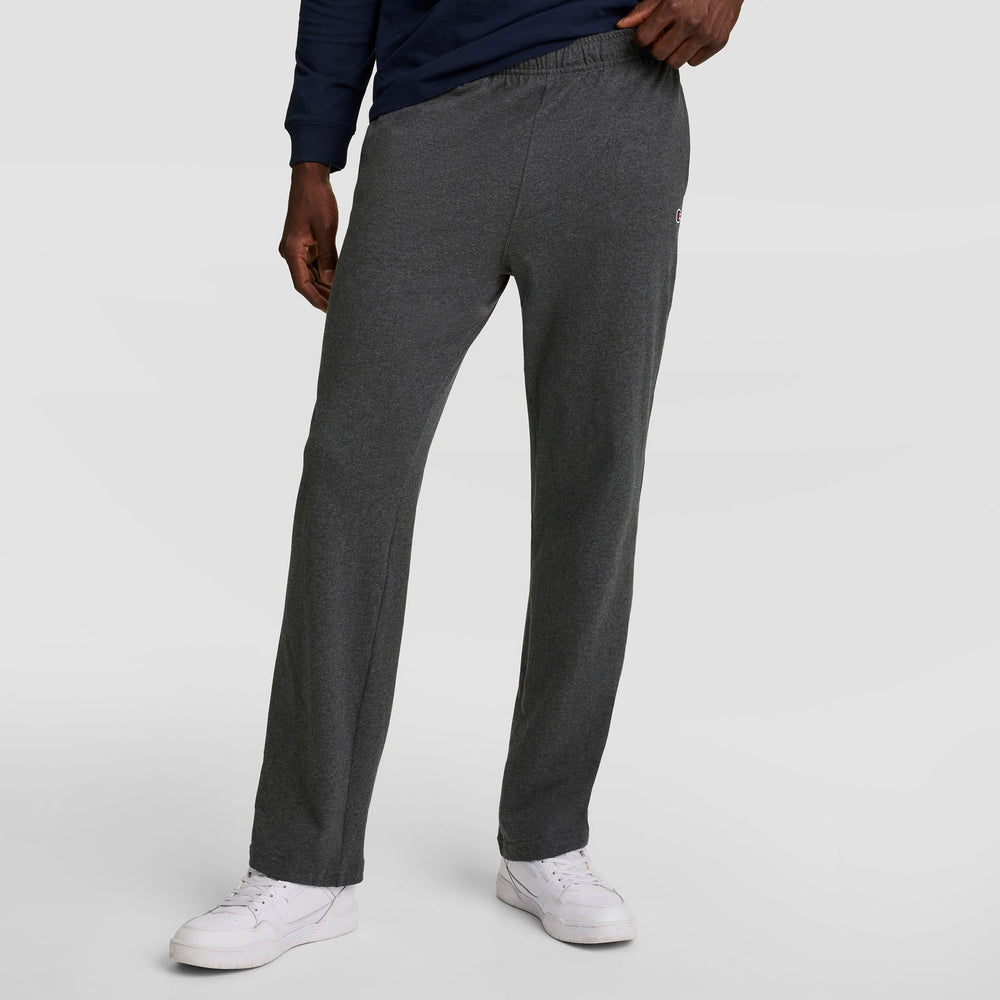 Champion Lightweight Lounge Pants, Open Hem - Granite Heather