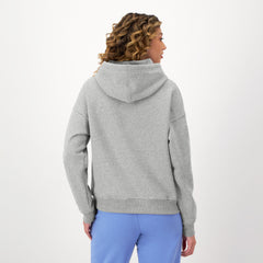 Champion Powerblend Freshman Hoodie, Embroidered Script Logo - Oxford Grey Heather