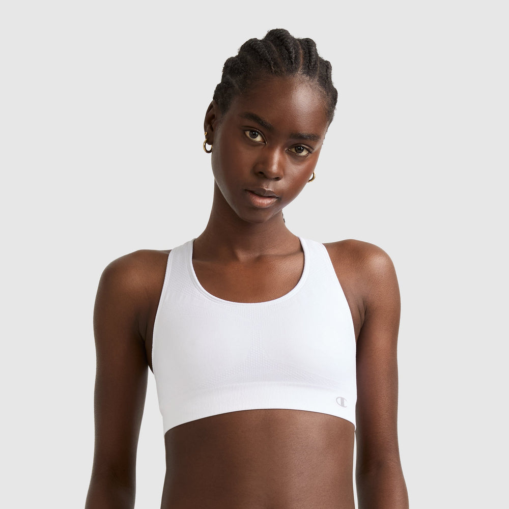 Champion Seamless Racerback Sports Bra - White