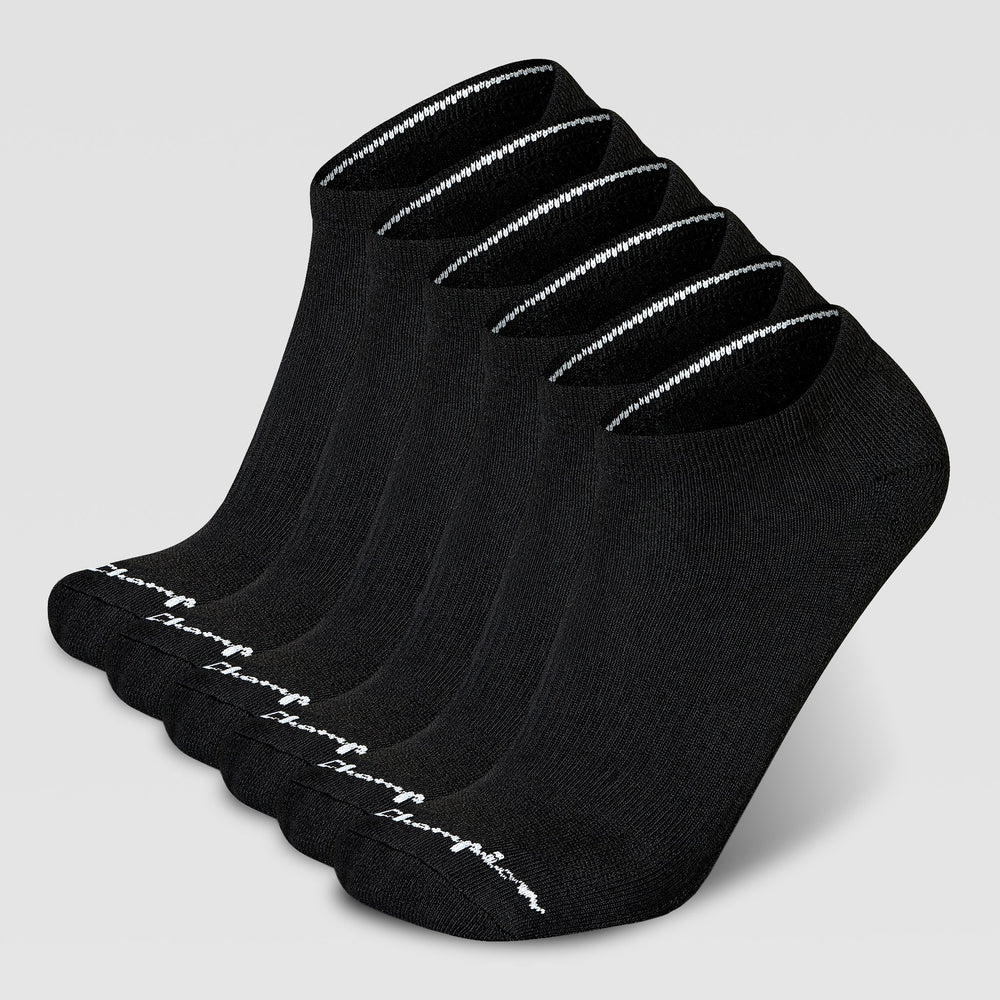 Champion 6Pk Men's Cushion Low Cut - Black