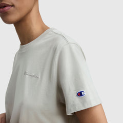 Champion Classic T-Shirt, Tonal Left Chest Script - Abbey Stone
