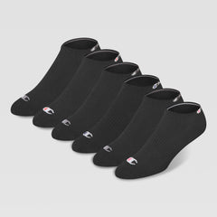 Champion 6Pk Women's Cushion Low Cut - Black Toe Logo