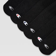Champion 6Pk Women's Cushion Low Cut - Black Toe Logo