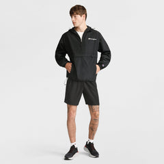 Champion Stadium Packable Jacket, Script Logo - Black