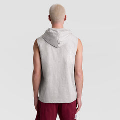 Champion Sleeveless Hoodie, Embroidered C Logo - Oxford Grey Heather