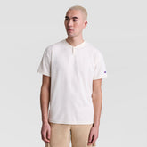Champion Textured Henley, Tonal Embroidered C Logo - Unbleached Cotton