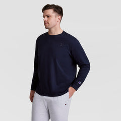 Champion Classic Long Sleeve T-Shirt, Embroidered C Logo - Big & Tall - Deep Navy