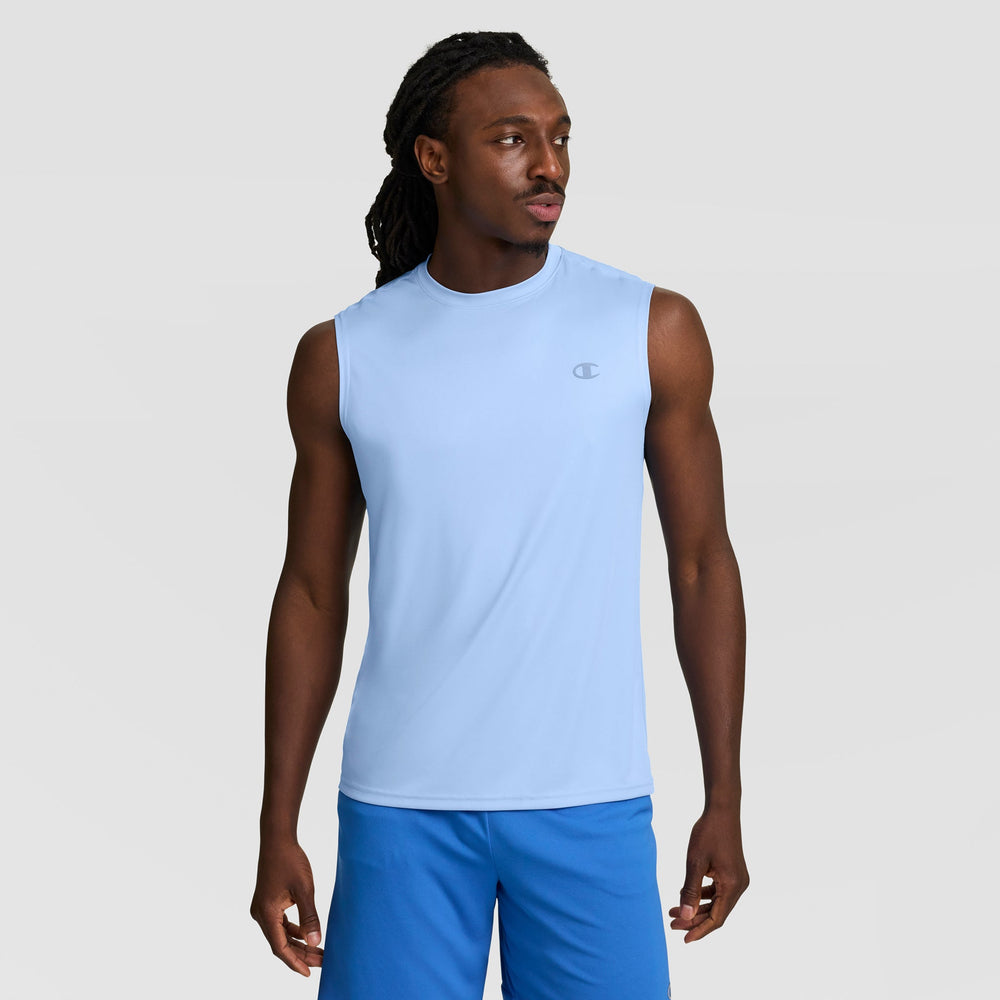 Champion Sport Muscle Tank, Reflective C Logo - Placid Blue