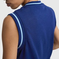 Champion Country Club Sleeveless Top, Embroidered Script Logo - Blue Depth