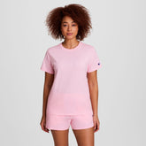 Champion Classic T-Shirt, Tonal Left Chest Script - Rose Shadow