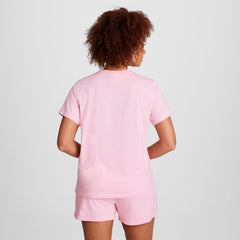 Champion Classic T-Shirt, Tonal Left Chest Script - Rose Shadow