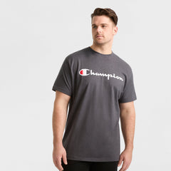 Champion Classic Graphic T-Shirt, Script Logo - Big & Tall - Granite Heather