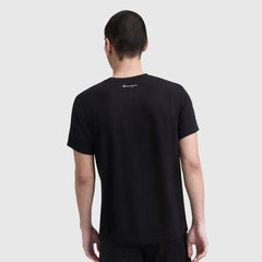 Champion Sport Crewneck T-Shirt, Script Logo - Black