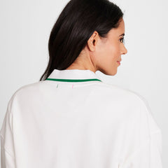 Champion Country Club Cardigan, Embroidered Floral "C" Logo - Bright White