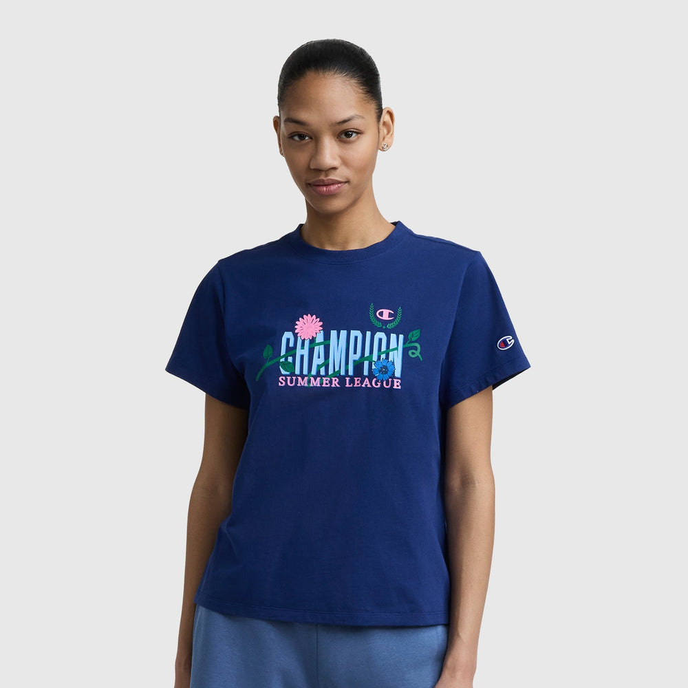 Champion Summer League Graphic T-Shirt - Blue Depth