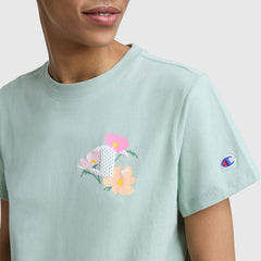 Champion Floral Mesh "C" Graphic T-Shirt - Dusty Green