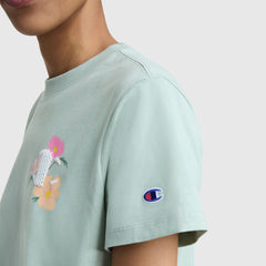 Champion Floral Mesh "C" Graphic T-Shirt - Dusty Green