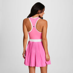 Champion Match Point Tennis Dress, Embroidered Script Logo - Pink Cosmos