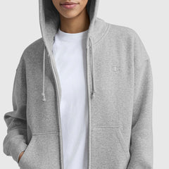 Champion Powerblend Fleece Zip-Up Hoodie - Oxford Grey Heather