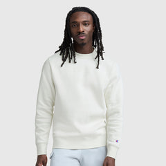 Champion Powerblend Crewneck Sweatshirt, Tonal Script Logo - Unbleached Cotton