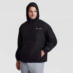 Champion Stadium Packable Jacket, Script Logo - Big & Tall - Black