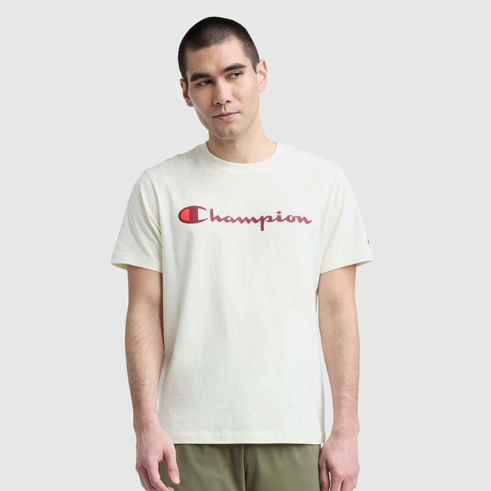 Champion Classic Graphic T-Shirt, Script Logo - Unbleached Cotton