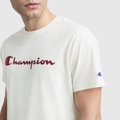 Champion Classic Graphic T-Shirt, Script Logo - Unbleached Cotton
