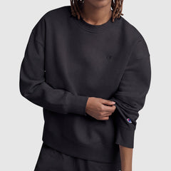 Champion Powerblend Crewneck Sweatshirt, Small "C" - Black