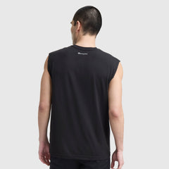 Champion Sport Crewneck Muscle Tee, Script Logo - Black