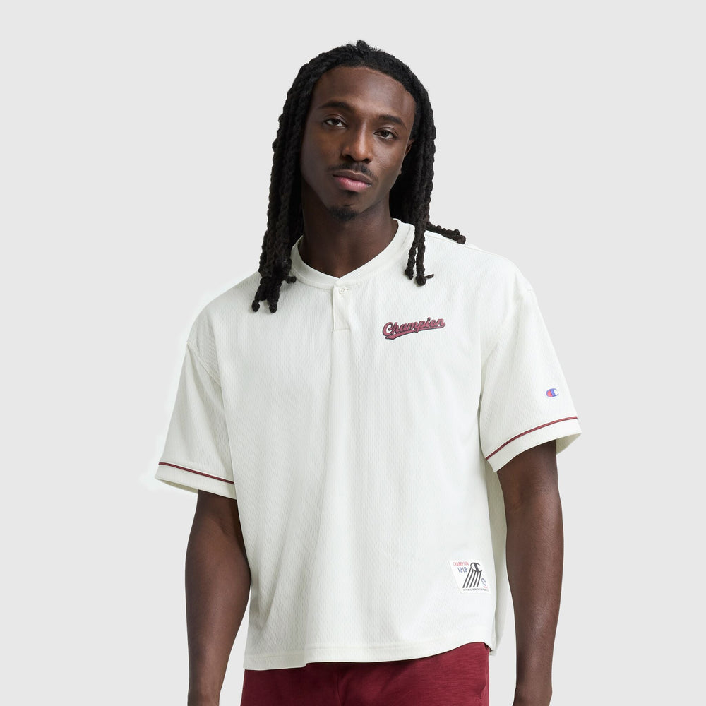 Champion Modern Retro Coaches Henley - Unbleached Cotton