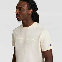 Champion Classic Graphic T-Shirt, Tonal Script Logo - Unbleached Cotton