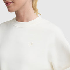 Champion Powerblend Crewneck Sweatshirt, Small "C" - Unbleached Cotton