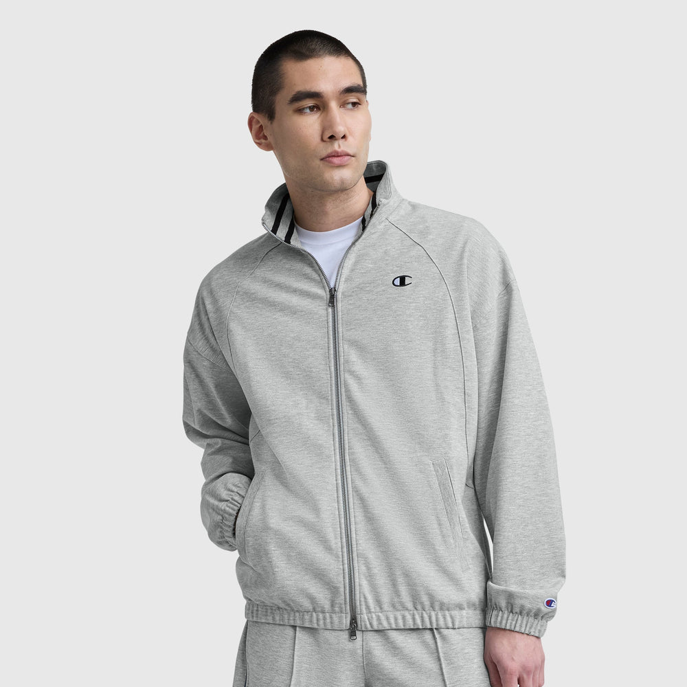 Champion Gameday Full Zip Mock Neck - Oxford Grey Heather