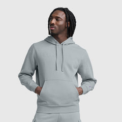 Champion Powerblend Hoodie, Tonal Script Logo - Quarry