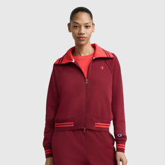Champion Pitcher Full-Zip Mockneck Top - Pomegranate