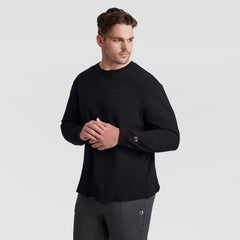 Champion Classic Long-Sleeve T-Shirt, Embroidered C Logo - Big & Tall - Black