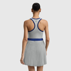Champion Match Point Tennis Dress, Embroidered Script Logo - Oxford Grey Heather