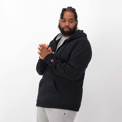 Champion Powerblend Full Zip Hoodie - Big & Tall - Black