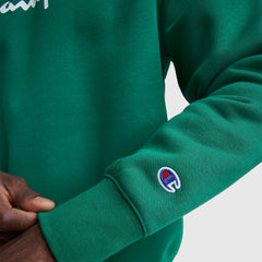 Champion Powerblend Crewneck Sweatshirt, Script Logo - Verdant Green