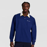 Champion Gridiron Long Sleeve Rugby, Script Logo - Blue Depth