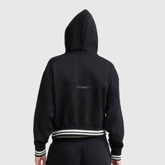 Champion Tackle Lace Front Hoodie, Tonal Embroidered C Logo - Black